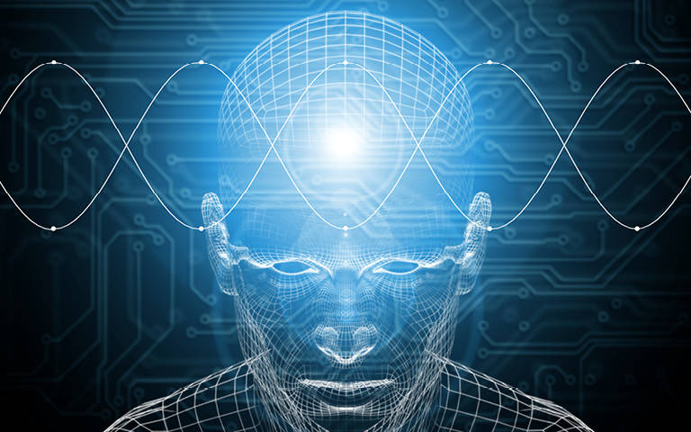 Digital AI image: person's head 