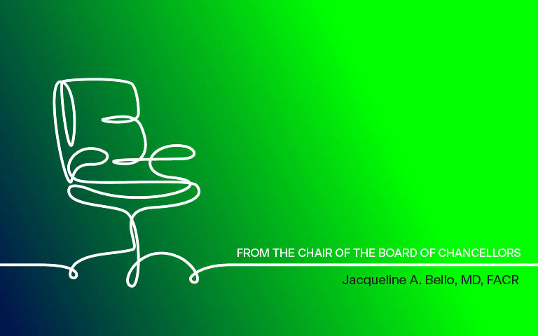 Line drawing of an empty desk chair