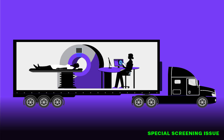 illustration of truck containing MRI equipment