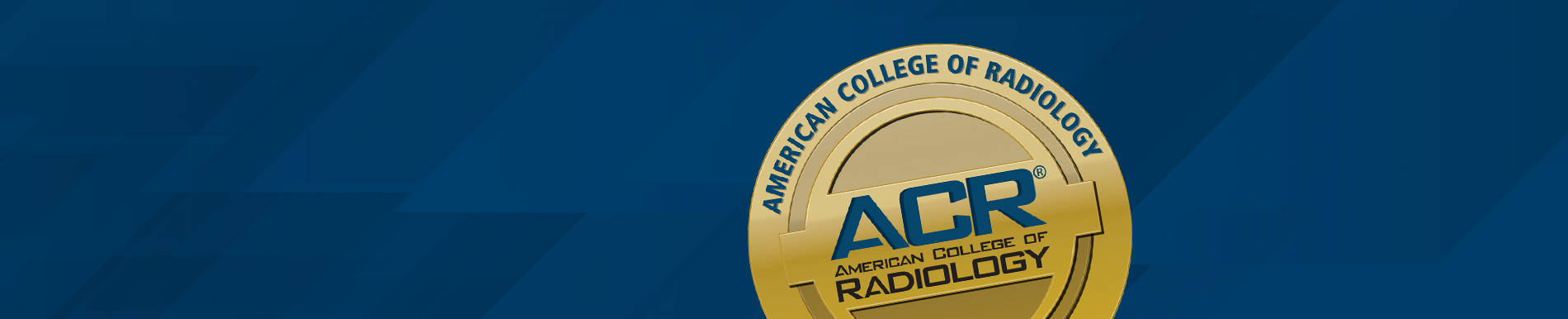 ACR Accreditation gold seal on a dark blue background