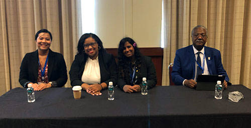 Bao Tran, Lexia, Naomi, Dr. Johnson Lightfoote at the NMA discussion panel showcasing the 2019 PIER interns
