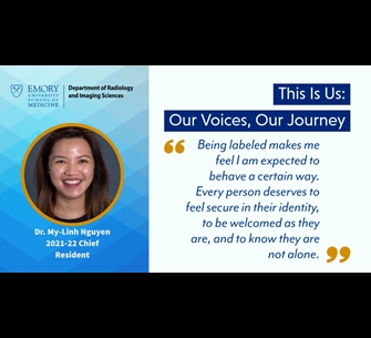 Example of a This is Us social media post, featuring a headshot and a quote from Dr. Nguyen