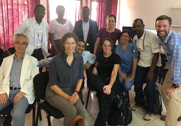 Katrina Anne McGinty, MD in 2019 with KCH Malawi staff and other UNC Radiology colleagues John Campbell, MD and Heather Jordan, RDMS.
