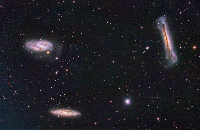 Triplet galaxies in the constellation Leo photographed ny Daniel Dall'Olmo, MD