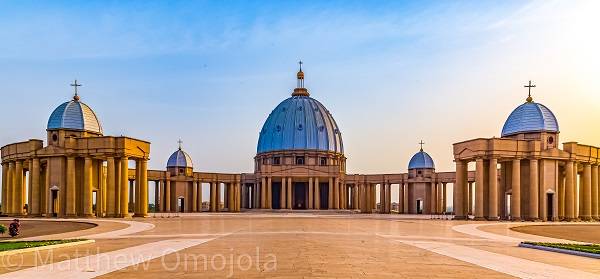 Exterior view of Basilica of Our Lady of Peace in Yamoussoukro, Ivory Coast (Côte d’Ivoire)