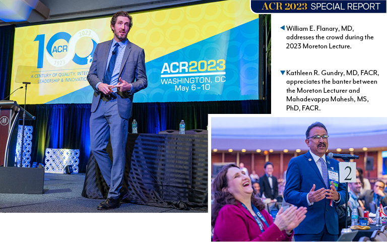 William E. Flanary, MD, addresses the ACR 2023 crowd during the Moreton Lecture.